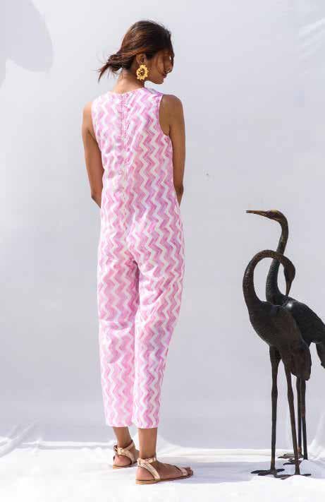 Zigzag Print Jumpsuit.