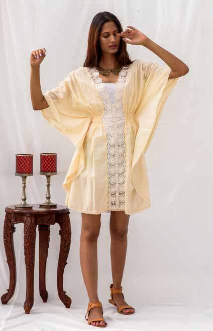 Lace Insert Kimono Dress.