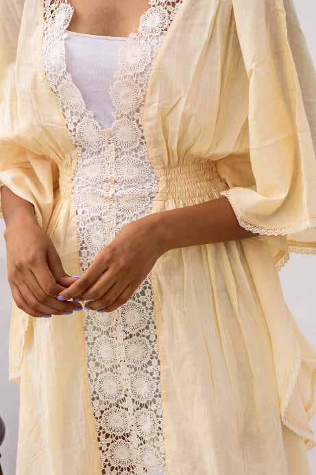 Lace Insert Kimono Dress.
