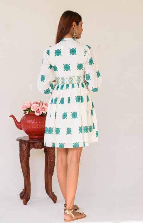 Half Sleeves Printed Short Dress.