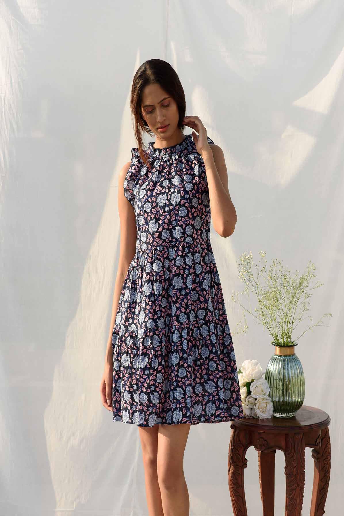 CASUAL PRINTED SLEEVELESS DRESS