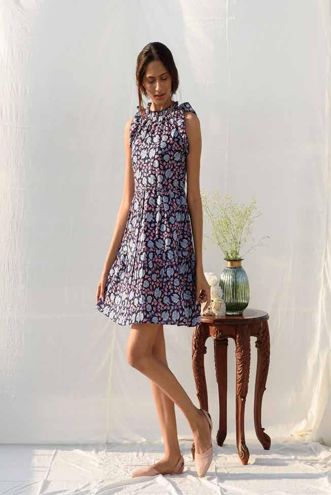 CASUAL PRINTED SLEEVELESS DRESS