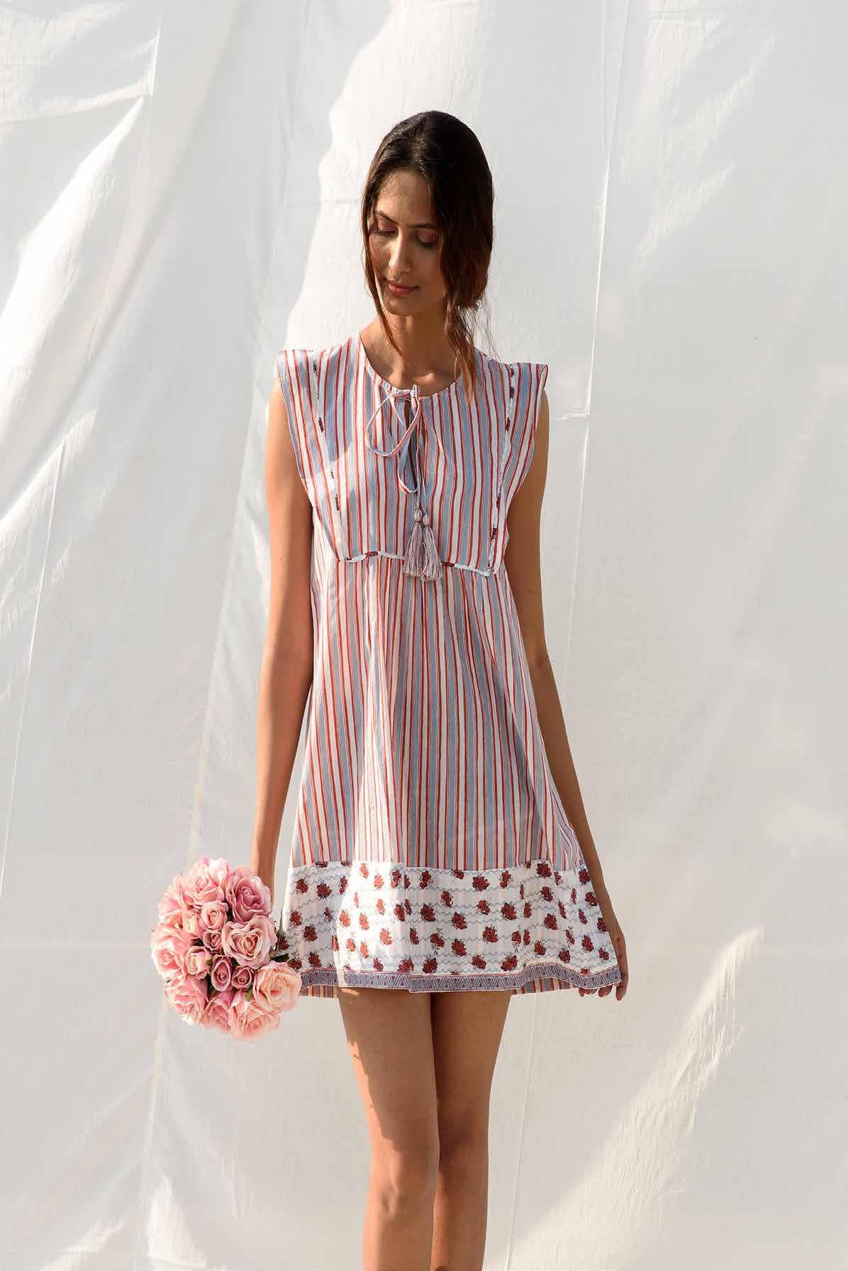 PRINTED CO-ORDINATED FANCY LOOK DRESS.