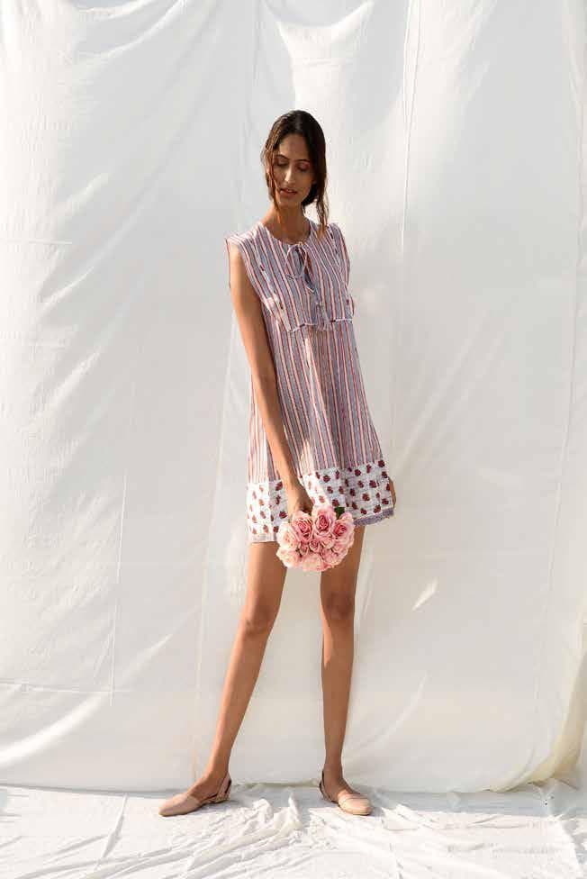 PRINTED CO-ORDINATED FANCY LOOK DRESS.