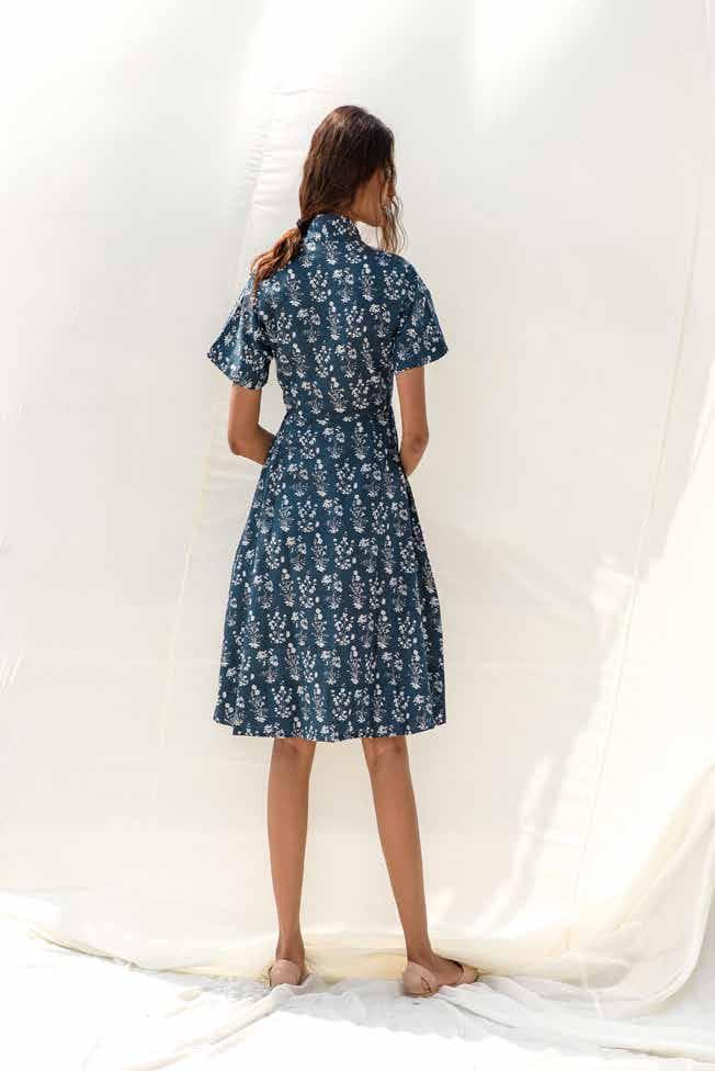 SHORT SLEEVES PRINTED DRESS.
