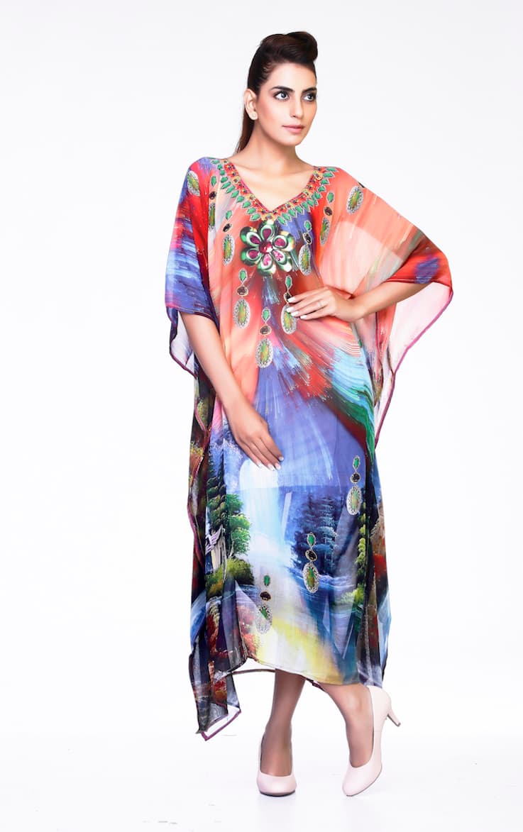 DIGITAL PRINTED GEORGETTE CAFTAN
