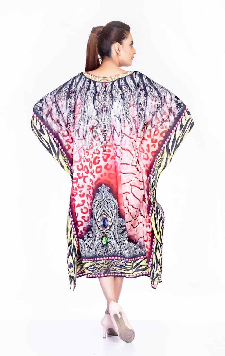 V NECK MULTI COLOR KNEE LENGTH CAFTAN