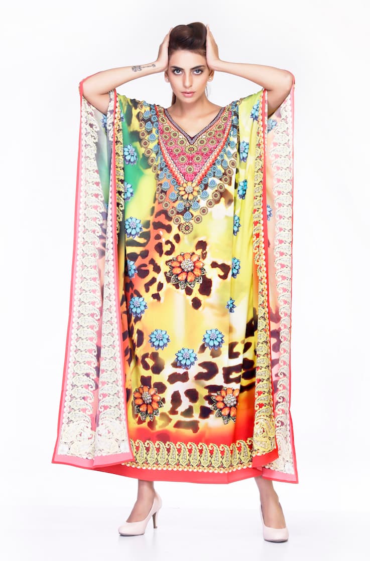 YELLOW TONE LONG LENGTH CAFTAN