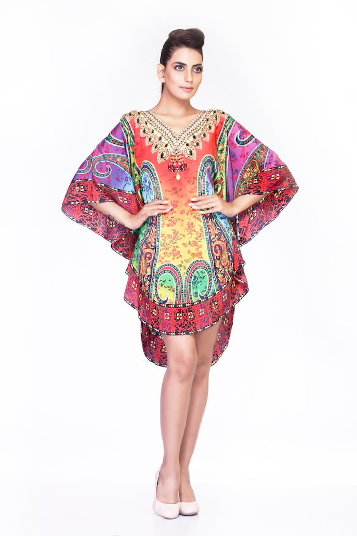 SHORT LENGTH DIGITAL PRINTED CAFTAN