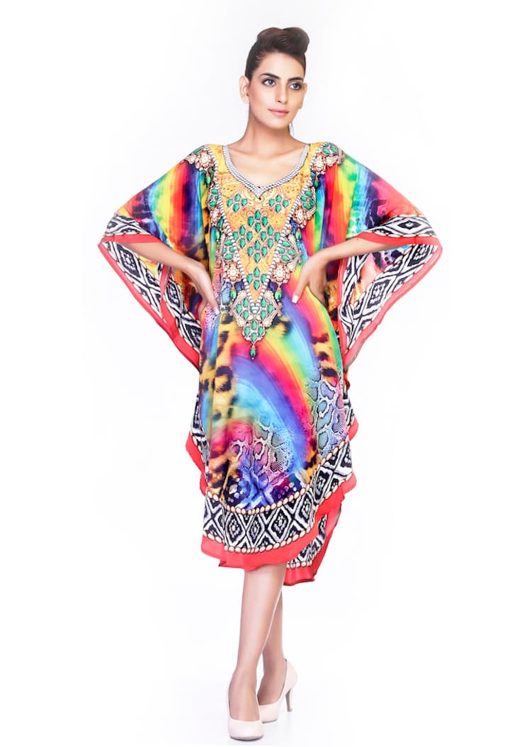MULTI COLOR ROUND SHAPE CAFTAN