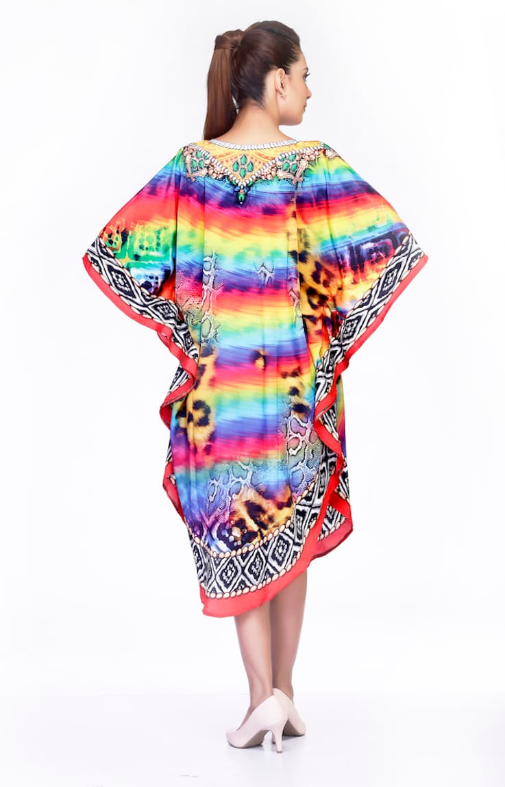 MULTI COLOR ROUND SHAPE CAFTAN