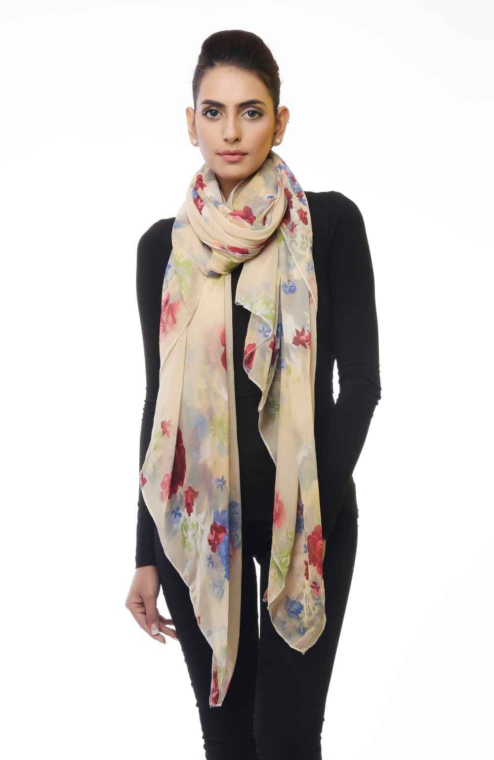 MULTI COLOR FLORAL PRINT GEORGETTE