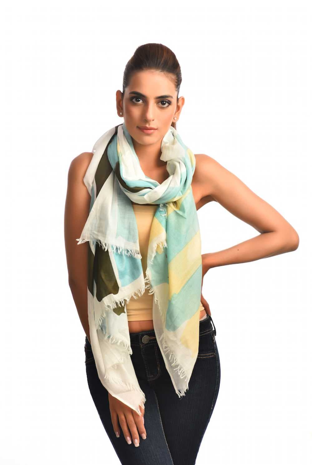MULTI COLOR PRINTED VISCOSE SCARF