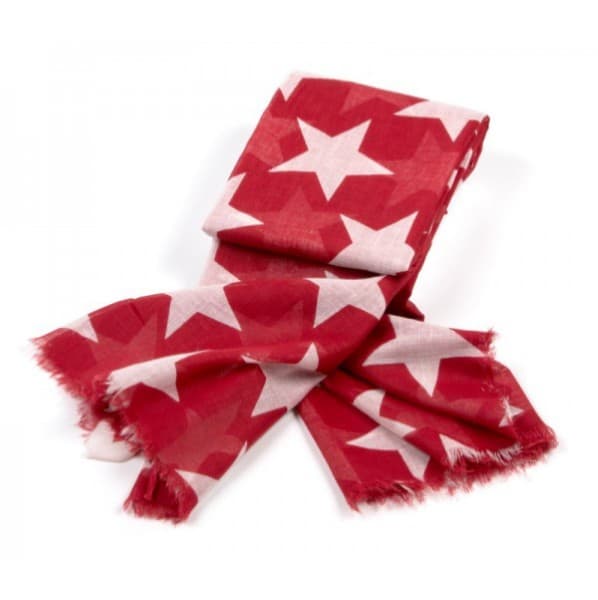 STAR PRINT RED SCARF