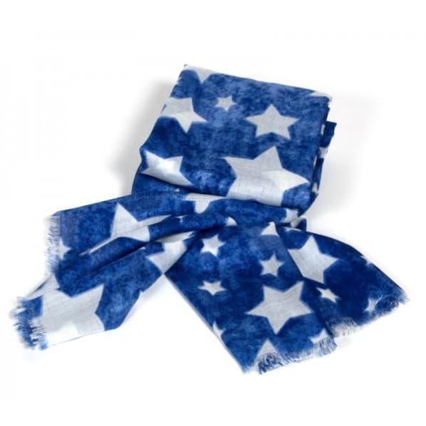 STAR PRINT BLUE SCARF