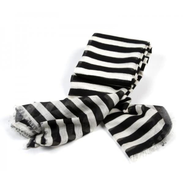 STRIPE PRINT VISCOSE SCARF