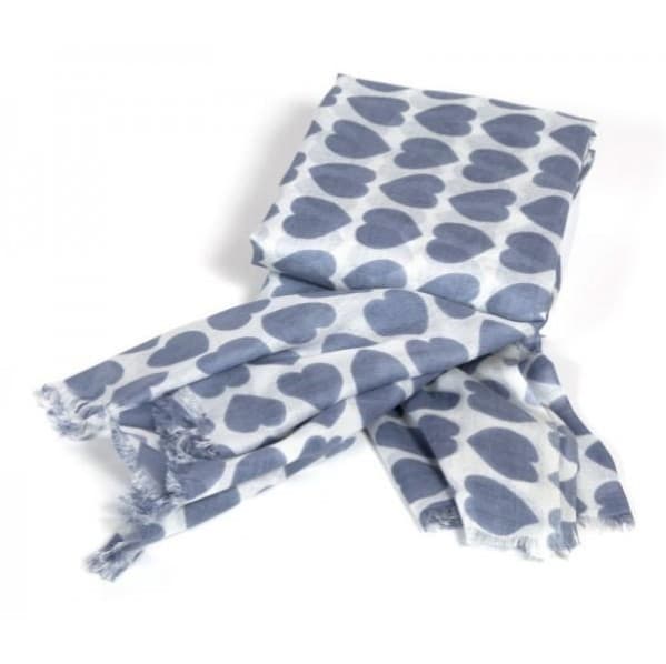 HEART PRINT VISCOSE SCARF