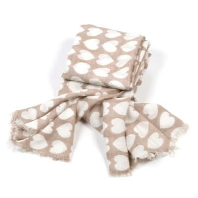 HEART PRINT VISCOSE SCARF