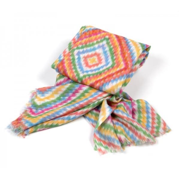 ZIGZAG PRINT MULTI COTTON SCARF