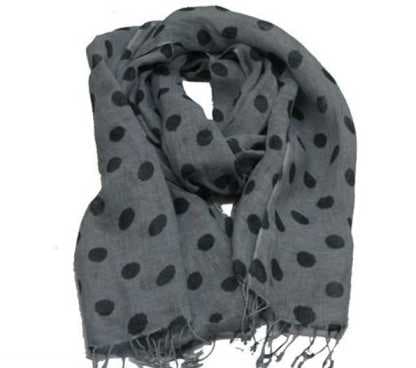 POLKA DOT PRINT LINEN SCARF
