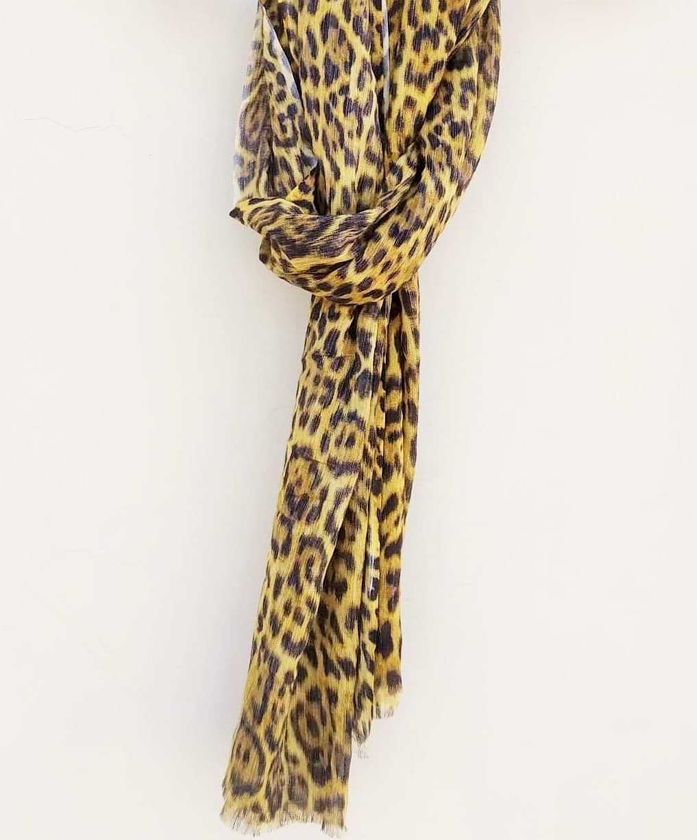 YELLOW LEOPARD PRINT MODAL SCARF