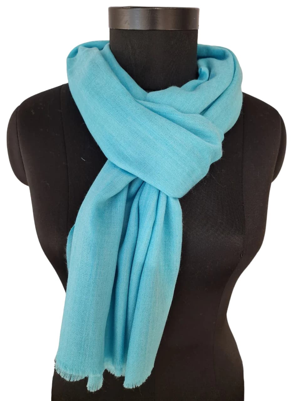 NARROW LIGHT BEIGE CASHMERE SCARF