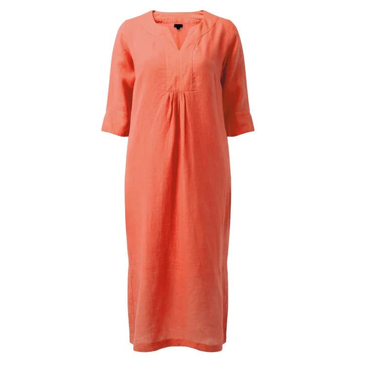 LIFE STYLE LINEN MAXI DRESS APRICOT