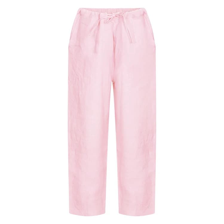 LIFE STYLE PLAIN TROUSER LINEN SHELL PINK
