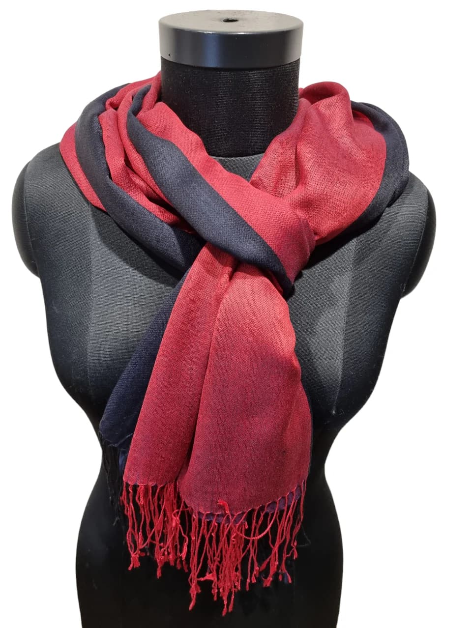 TOUGH RED AND BLACK CASHMERE/SILK SCARF