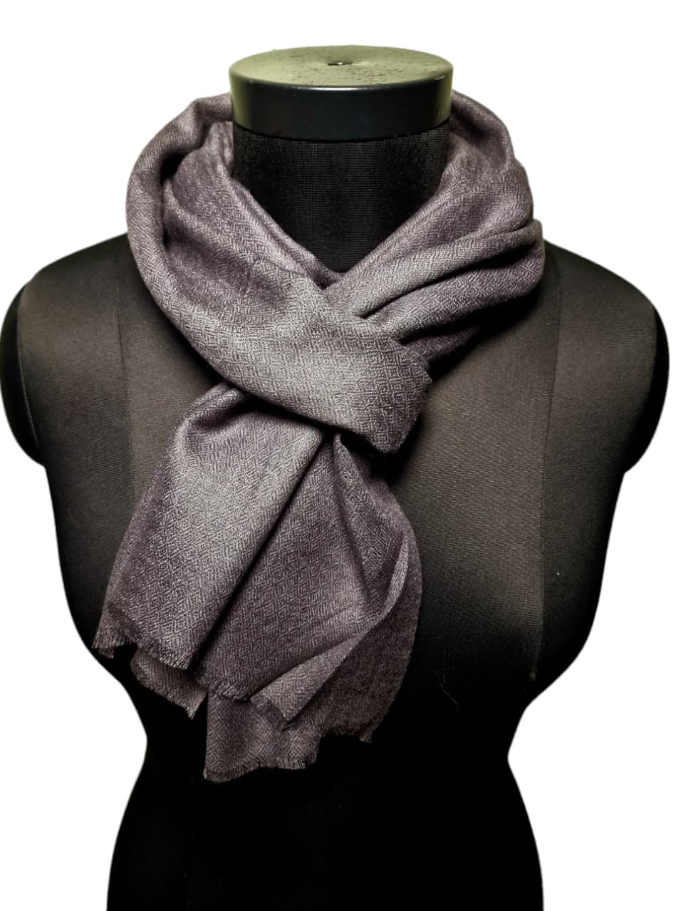 NARROW ANTHRACITE GRAY CASHMERE SCARF