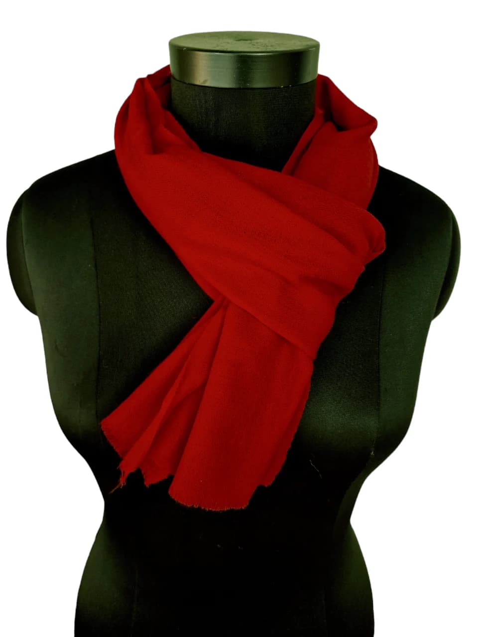 NARROW RED CASHMERE SCARF