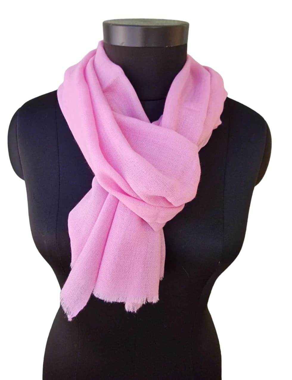 NARRROW LIGHT PINK CASHMERE SCARF