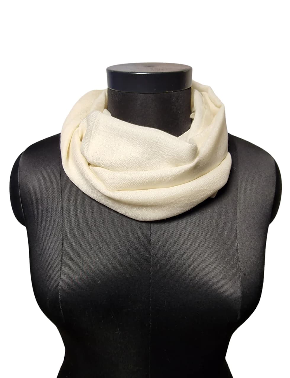 NARRROW OFF-WHITE CASHMERE SCARF