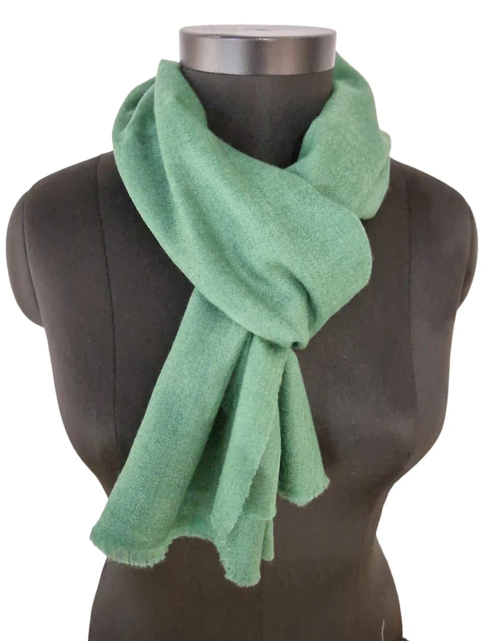 GREEN NARROW CASHMERE SCARF