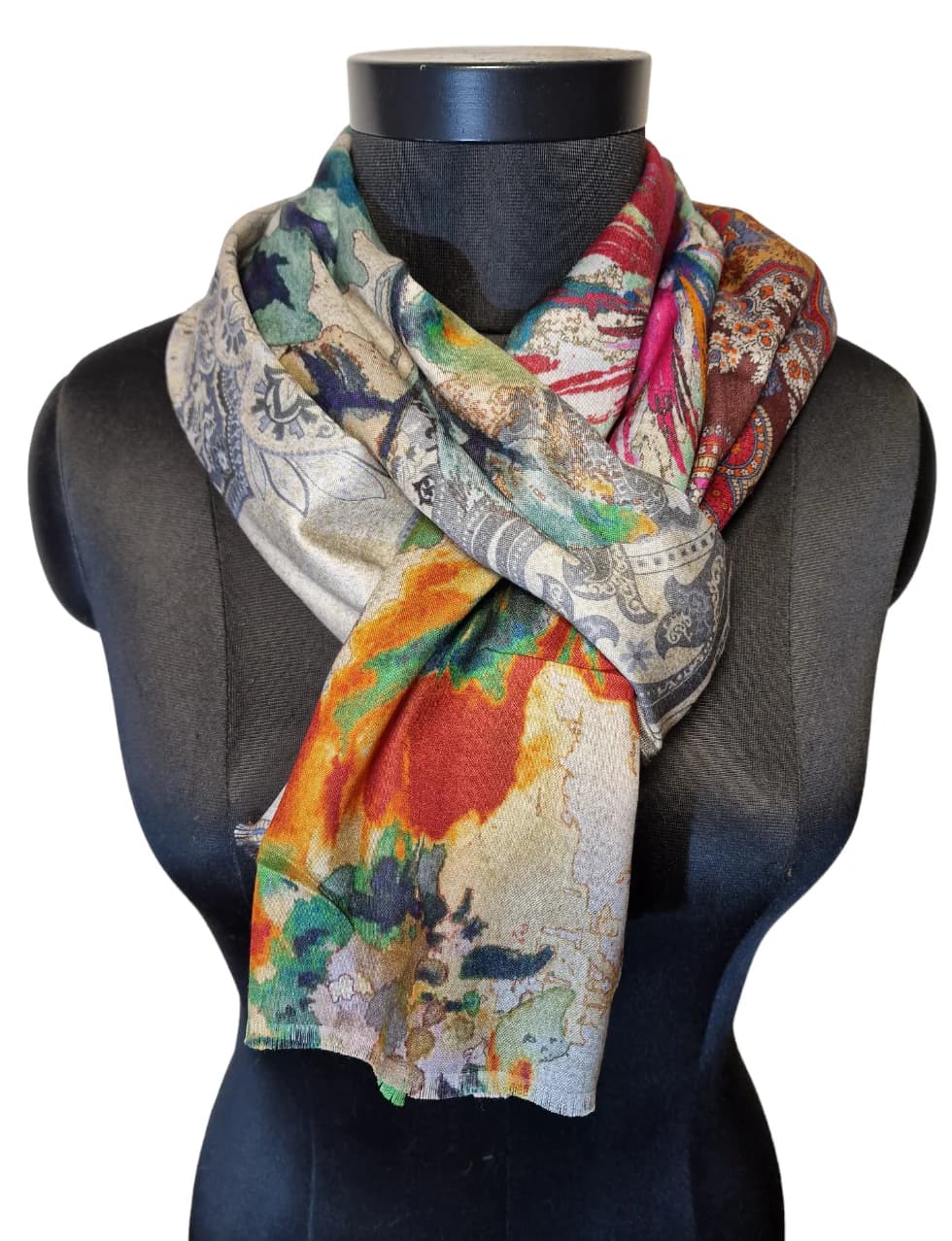 ARTISTIC SILK SCARF IN BEAUTIFUL COLORS