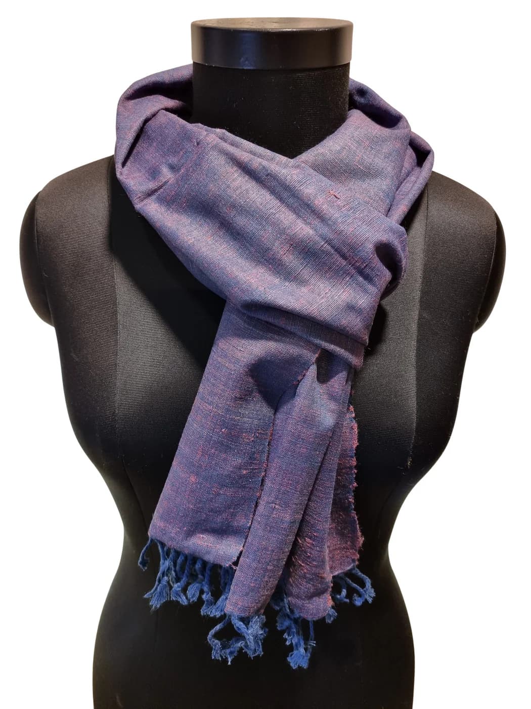 BLUE/ PINK NARROW AND THICK SILK SCARF