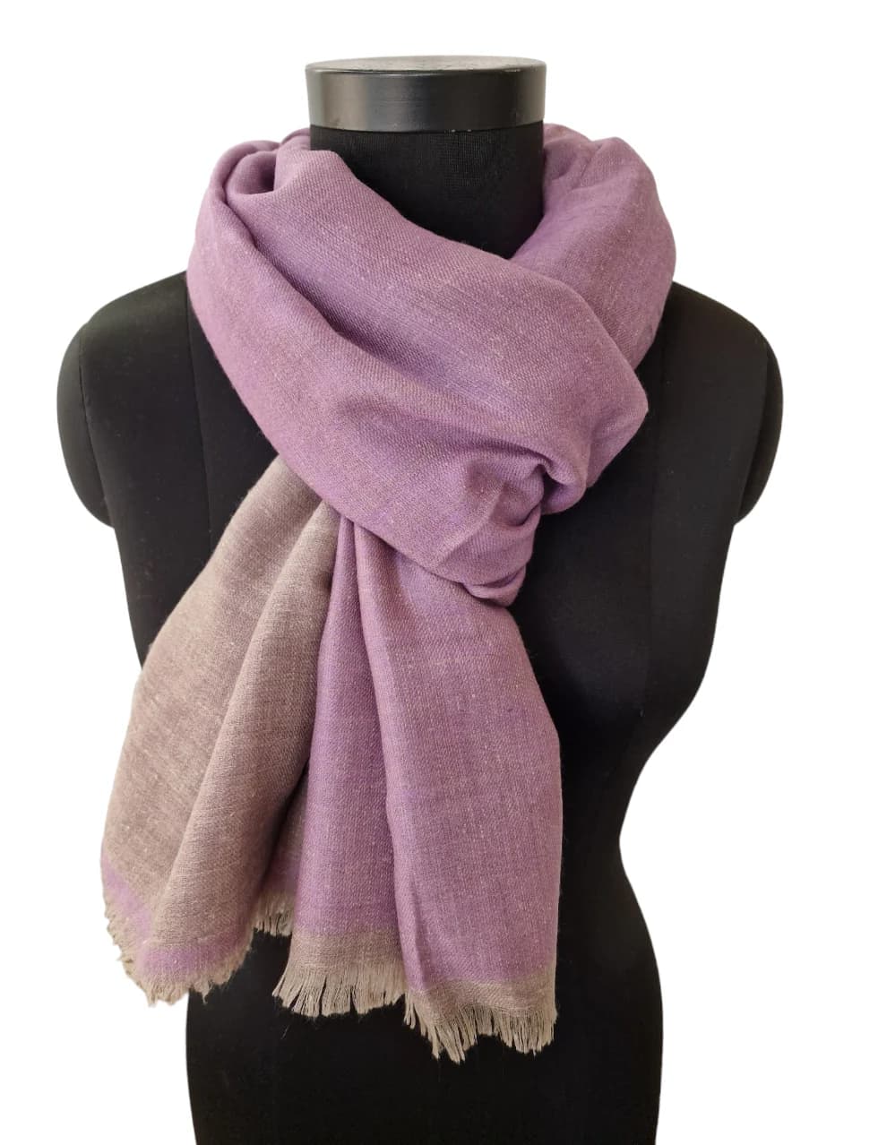 LAVENDER AND SILVER GRAY PASHMINA SHAWL