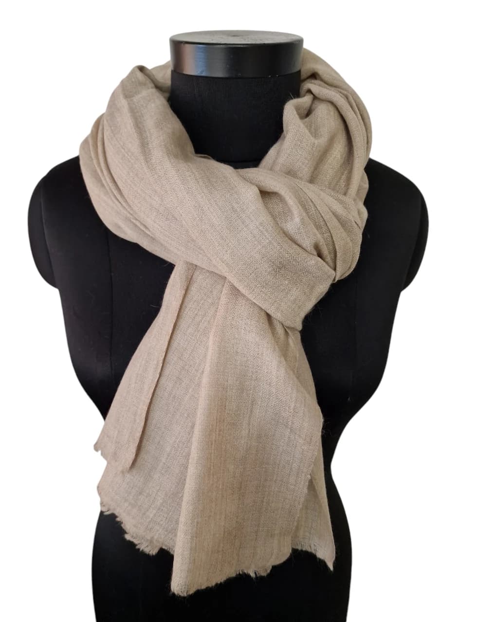 LARGE NATURAL COLORED PASHMINA SHAWL