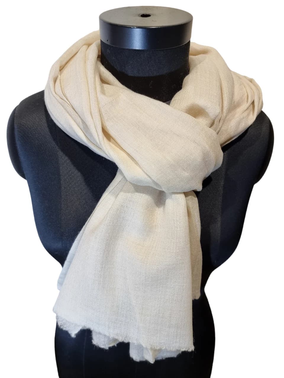 LARGE CREAM PASHMINA SHAWL