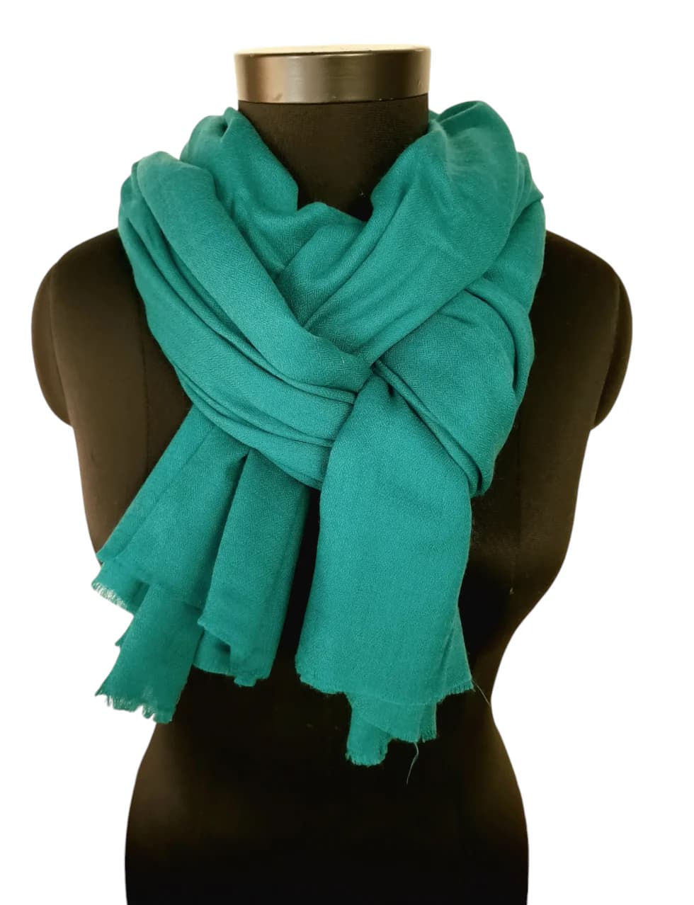 LARGE DARK SEA GREEN CASHMERE SHAWL
