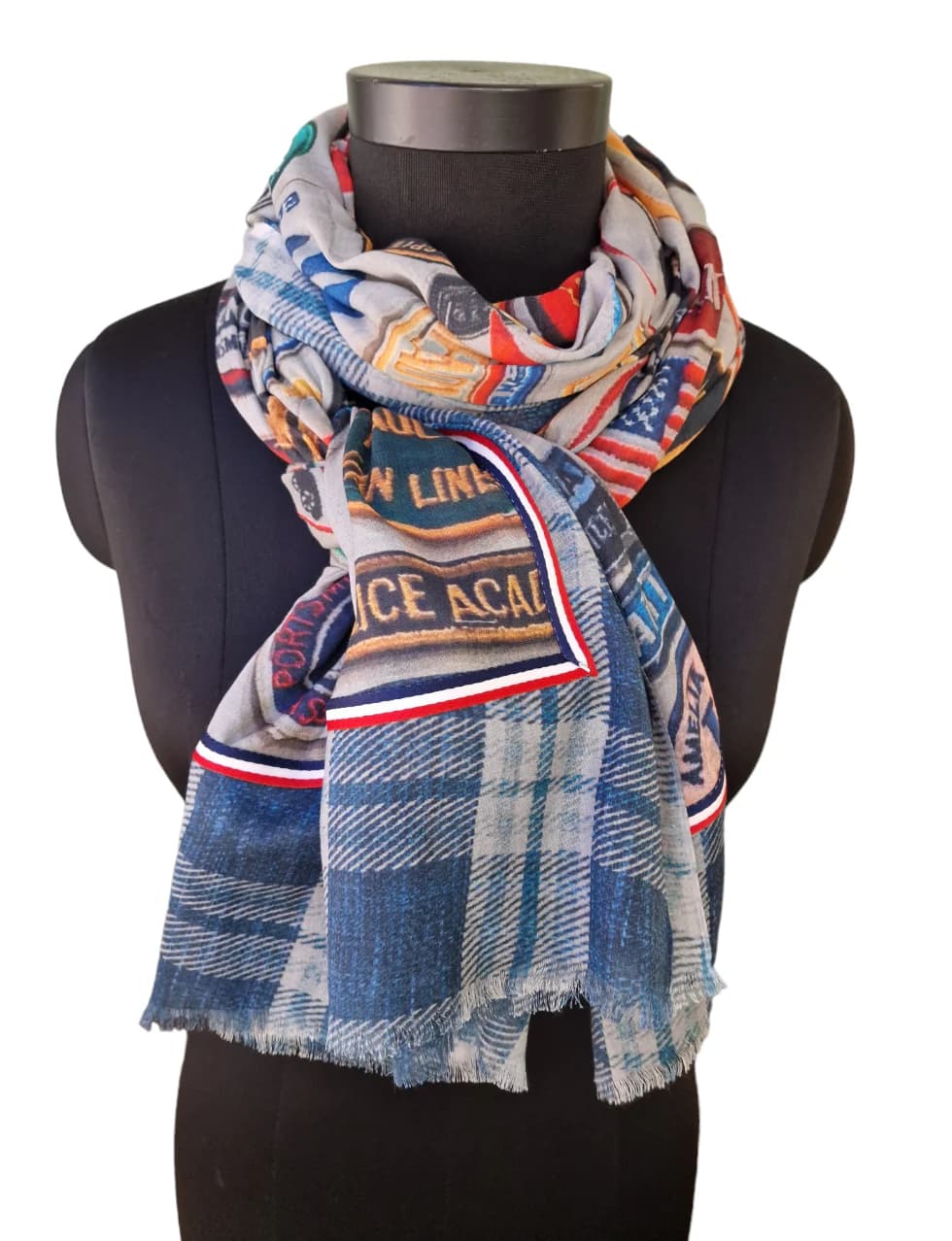 SILK AND COTTON SCARF CALLED "PATCH"