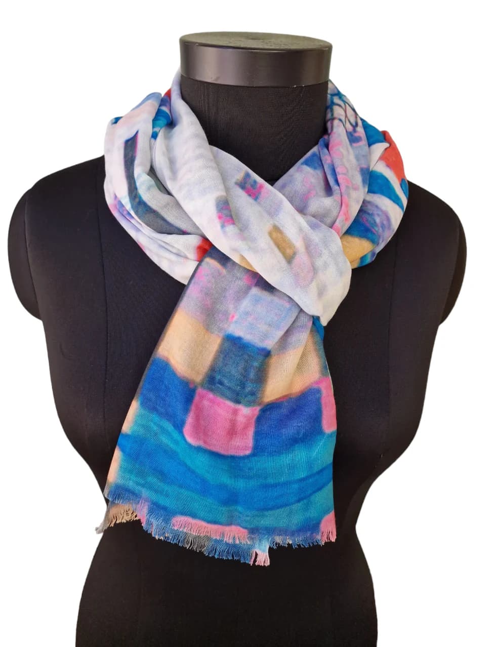BRIGHT SUMMER SCARF IN COTTON AND SILK