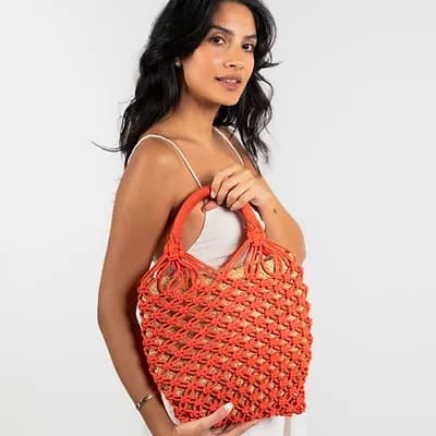 JASMINE COTTON CROCHET AND JUTE BUCKET BAG MINT