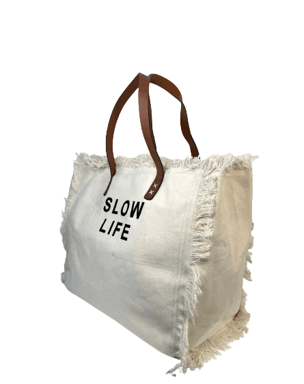 SLOW LIFE  PRINT BEACH BAG