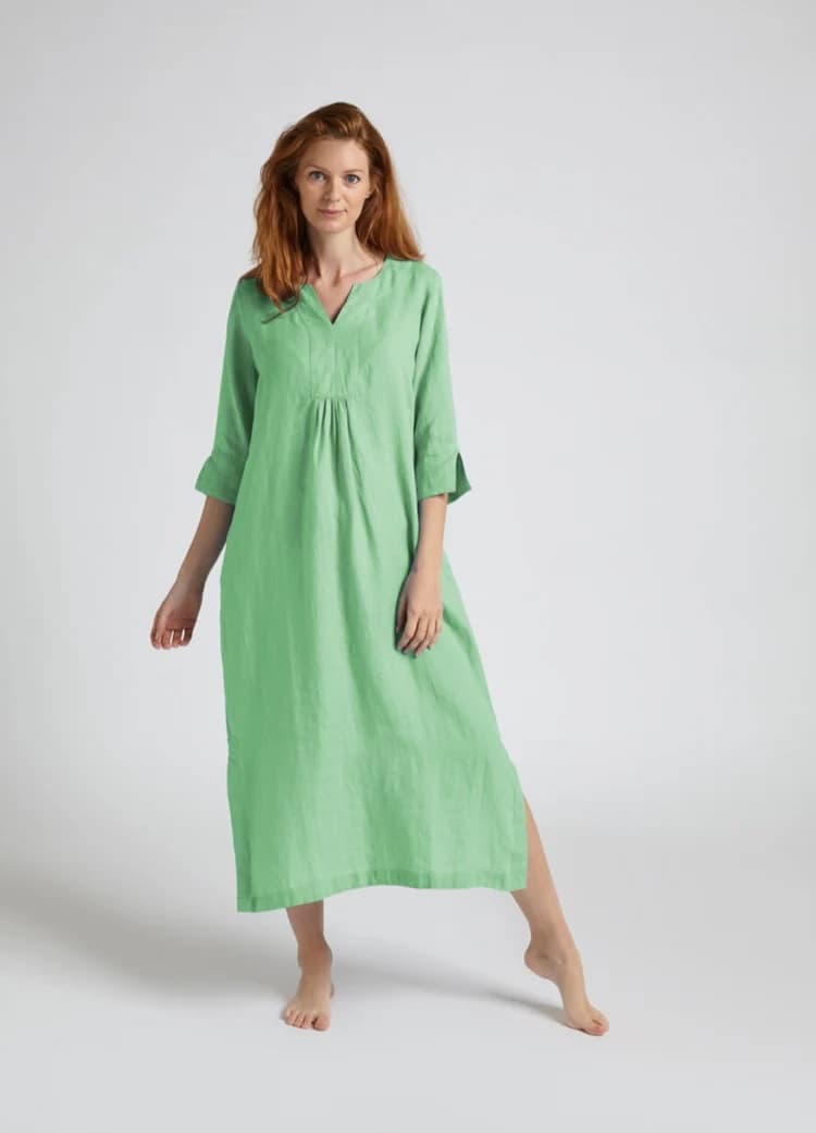 LIFE STYLE LINEN MAXI DRESS APRICOT