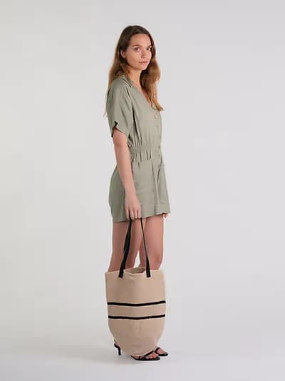 WOVEN COTTON SHOPPER BAG