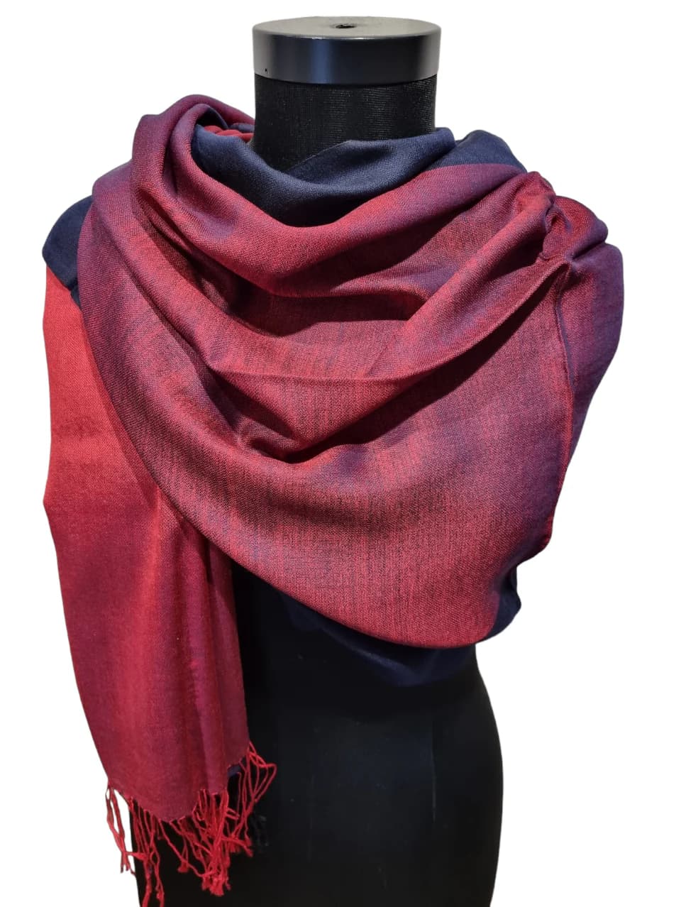 TOUGH RED AND BLACK CASHMERE/SILK SCARF