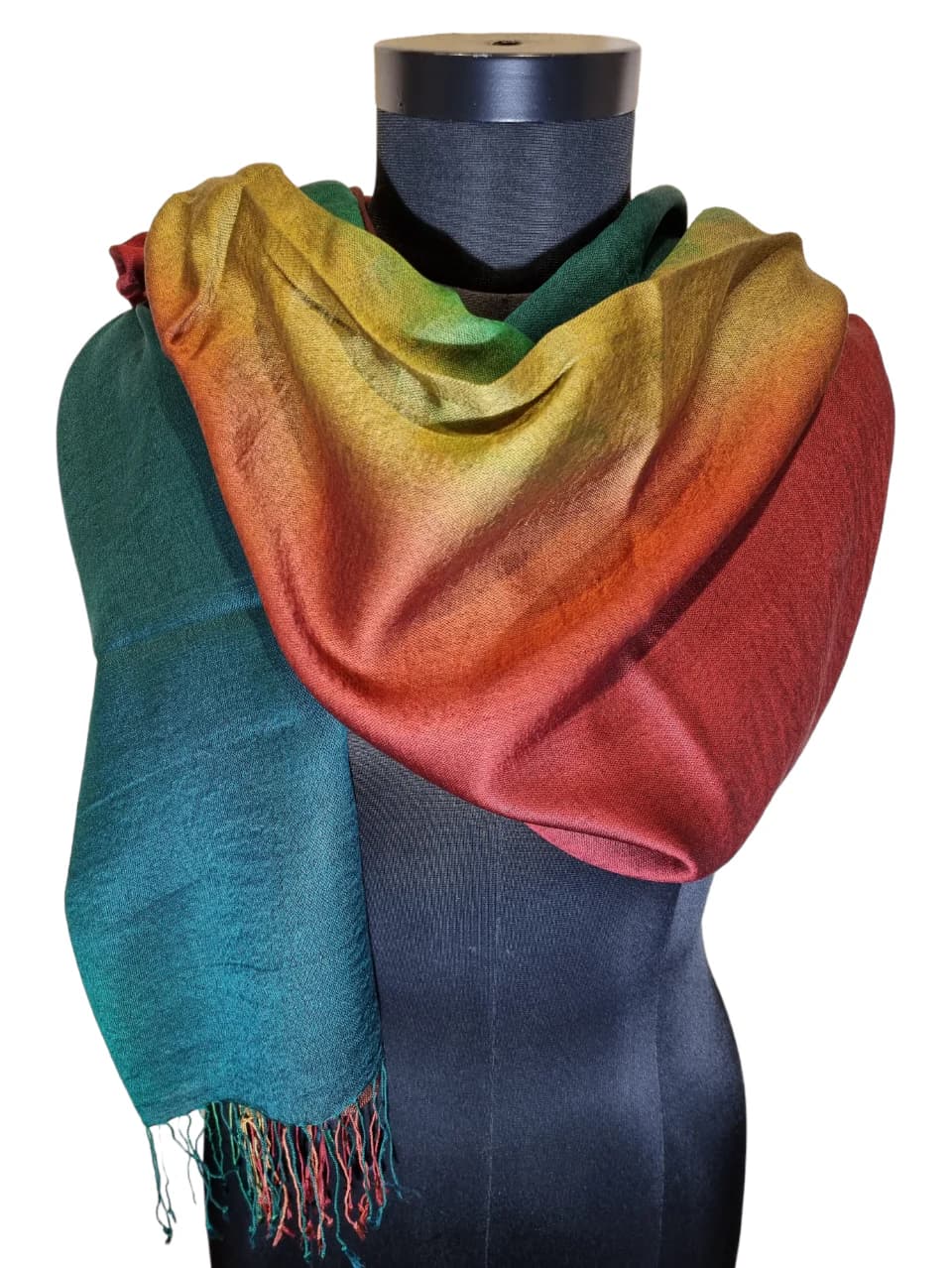 CASHMERE AND MULBERRY SILK SHAWL "COLOR BOMB"