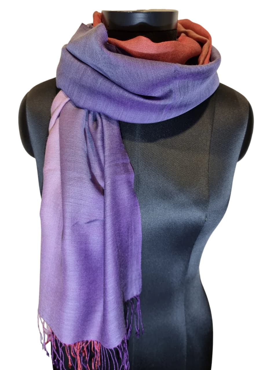 BEAUTIFUL MULTICOLORED CASHMERE AND MULBERRY SILK SHAWL