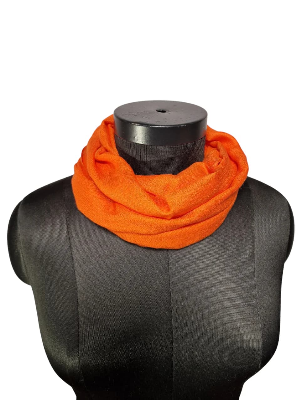 NARROW ORANGE COLORED CASHMERE SCARF